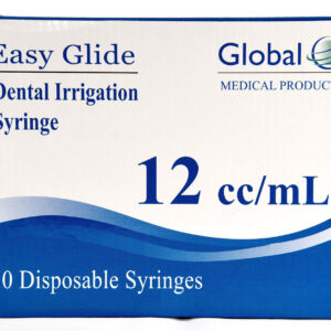 Easy Glide 12mL Curved Tip Dental Syringe No Needle - Pack of 50