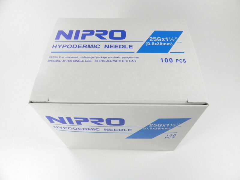 Nipro 25g x 1 1/2" Hypodermic Needles - Box of 100